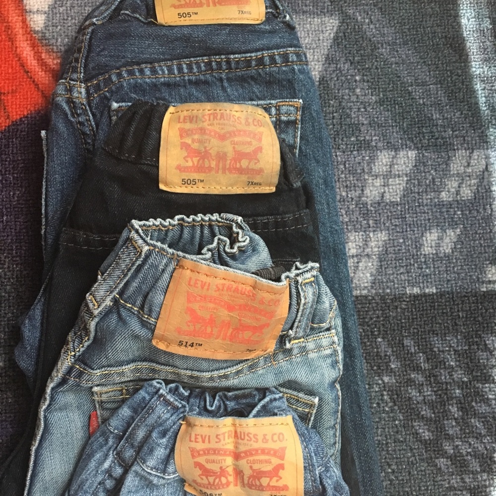 Boys Levi Size 7 Jeans Bundle with shirts